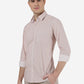 Light Brown Printed Slim Fit Semi Casual Shirt | Greenfibre