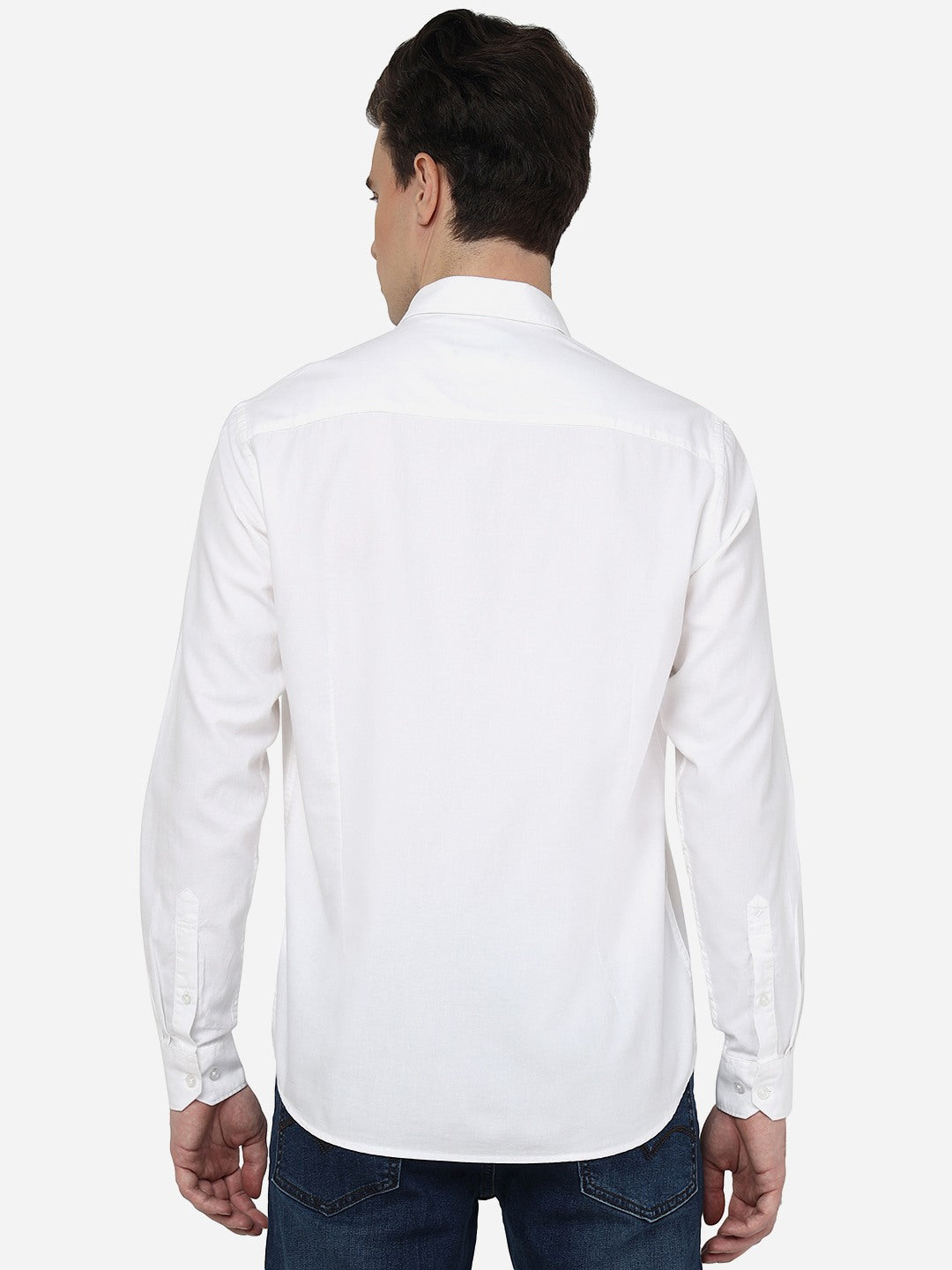 White Solid Smart Fit Semi Casual Shirt | Greenfibre