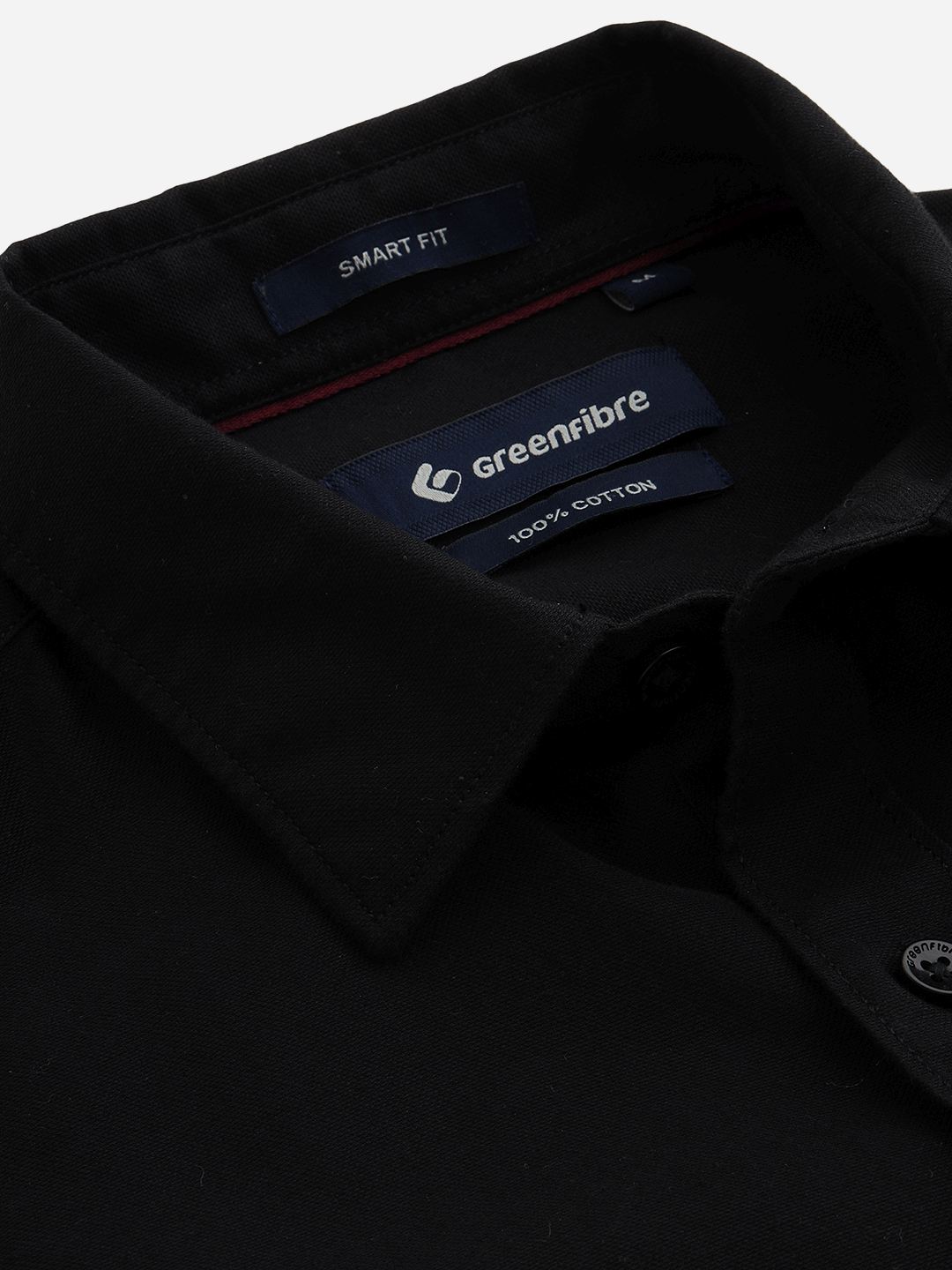 Black Solid Smart Fit Semi Casual Shirt | Greenfibre