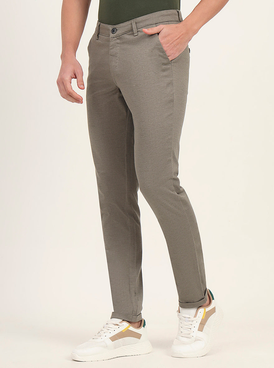 Light Pista Solid Slim Fit Casual Trouser | Greenfibre