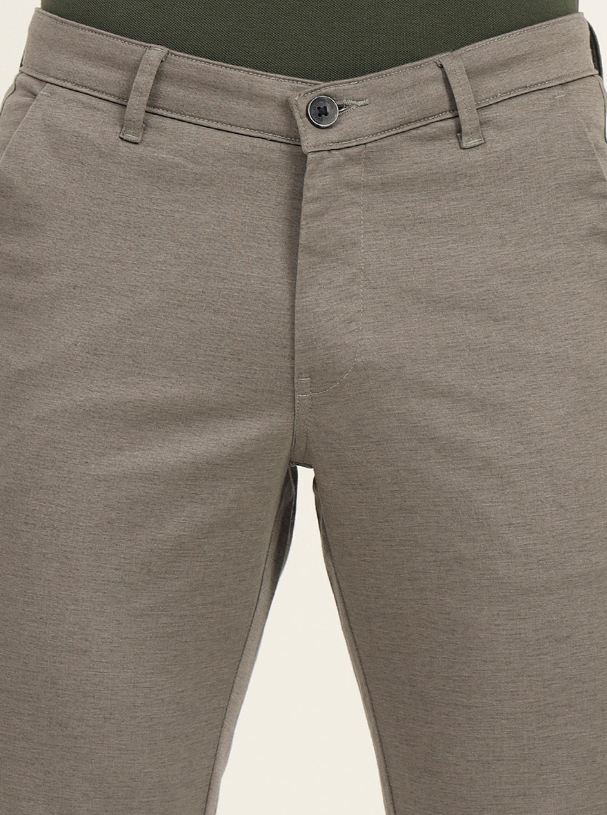 Light Pista Solid Slim Fit Casual Trouser | Greenfibre