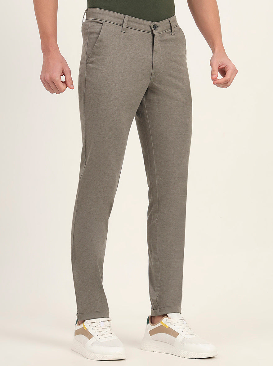 Light Pista Solid Slim Fit Casual Trouser | Greenfibre