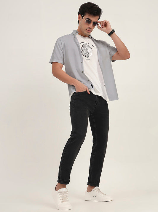 Charcoal Grey Washed Urban Fit Jeans | Greenfibre