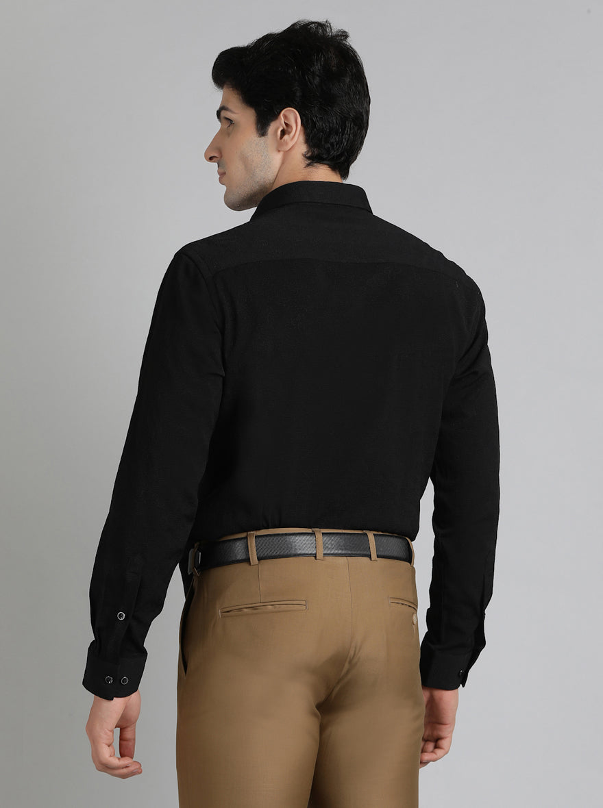 Black Solid Slim Fit Party Wear Shirt | Greenfibre