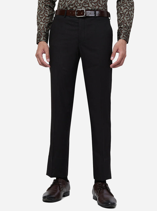 Coffee Brown Solid Slim Fit Formal Trouser | Greenfibre