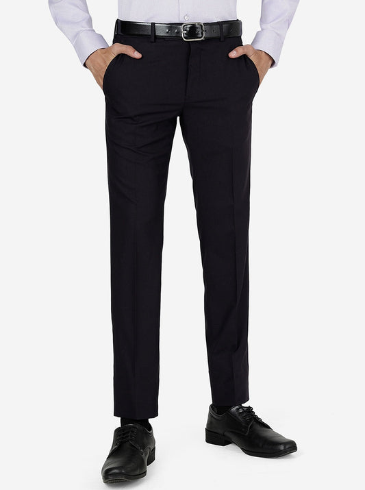 Wine Solid Slim Fit Formal Trouser | Greenfibre