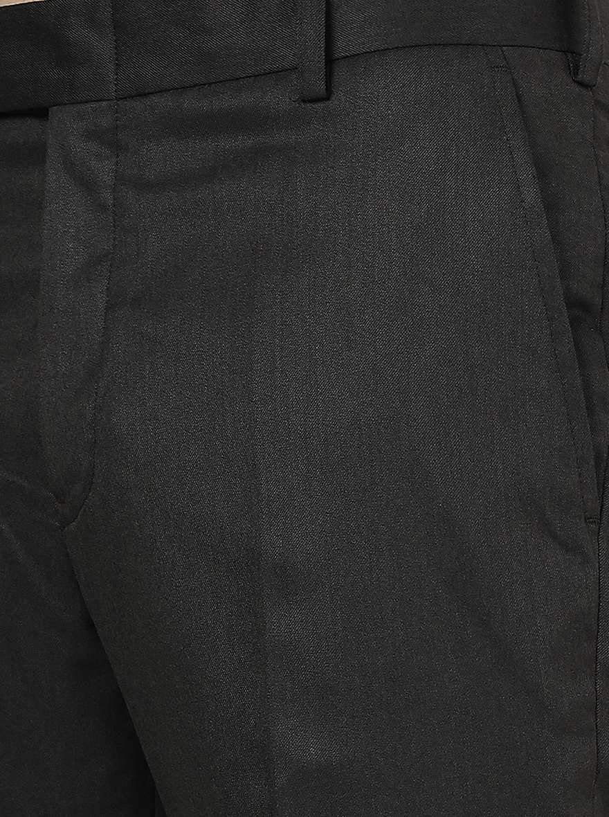 Brown Solid Super Slim Fit Formal Trouser | Greenfibre