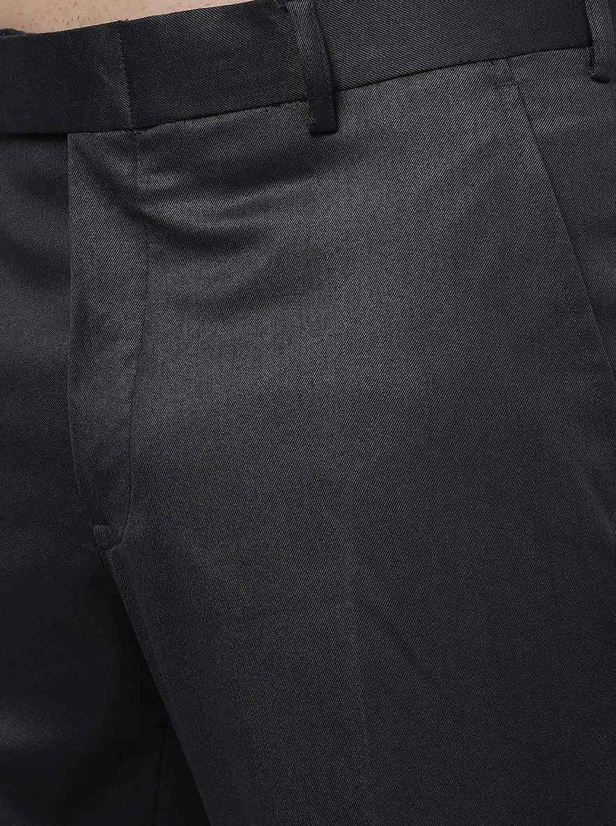 Dark Grey Solid Super Slim fit Formal Trouser | Greenfibre