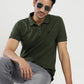 Olive Green Solid Slim Fit Polo T-Shirt | Greenfibre