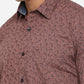 Nutmeg Brown Printed Smart Fit Casual Shirt | Greenfibre