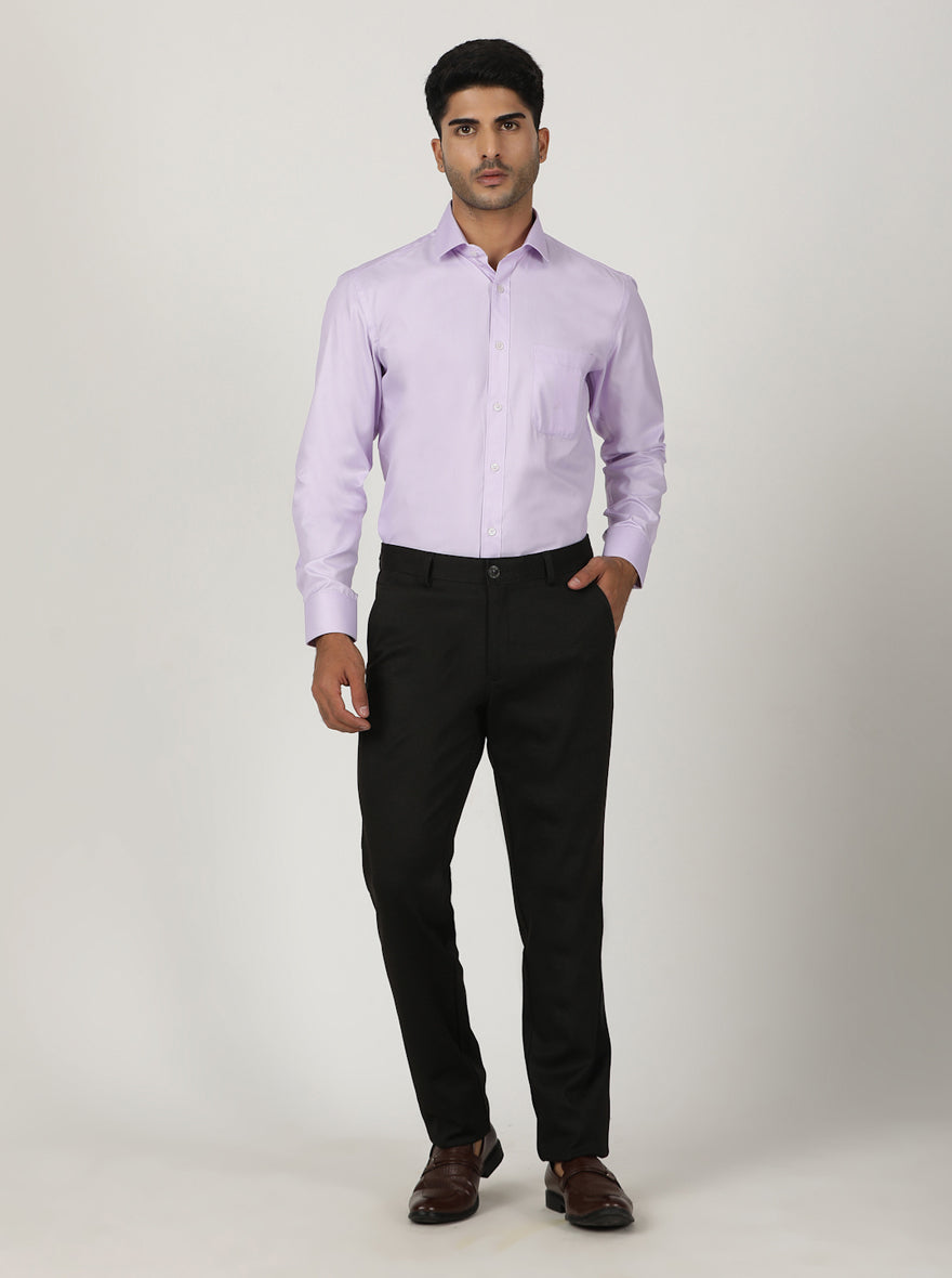 Purple Solid Slim Fit Formal Shirt | Greenfibre