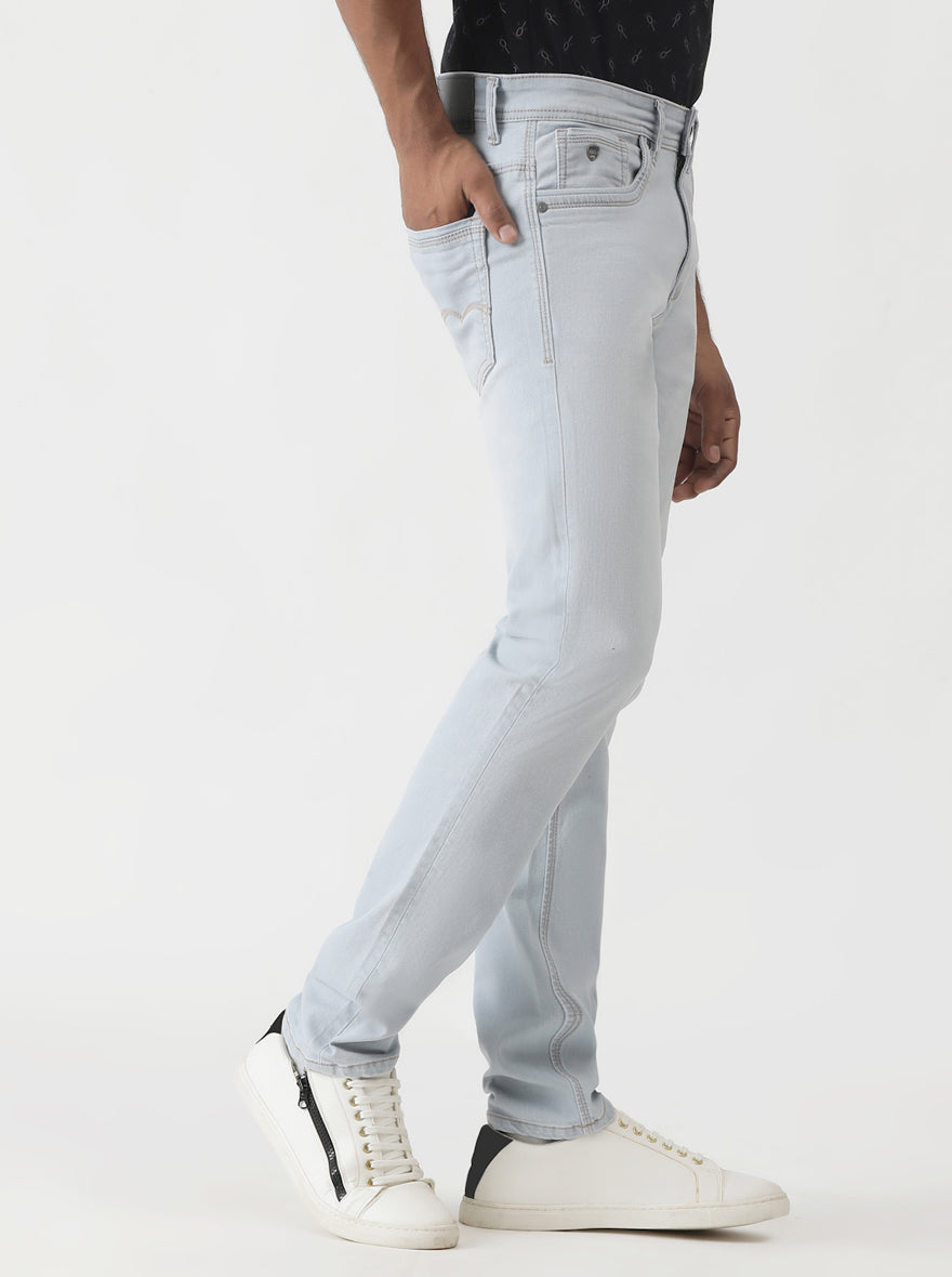 Ice Blue Washed Slim Fit Jeans | Greenfibre