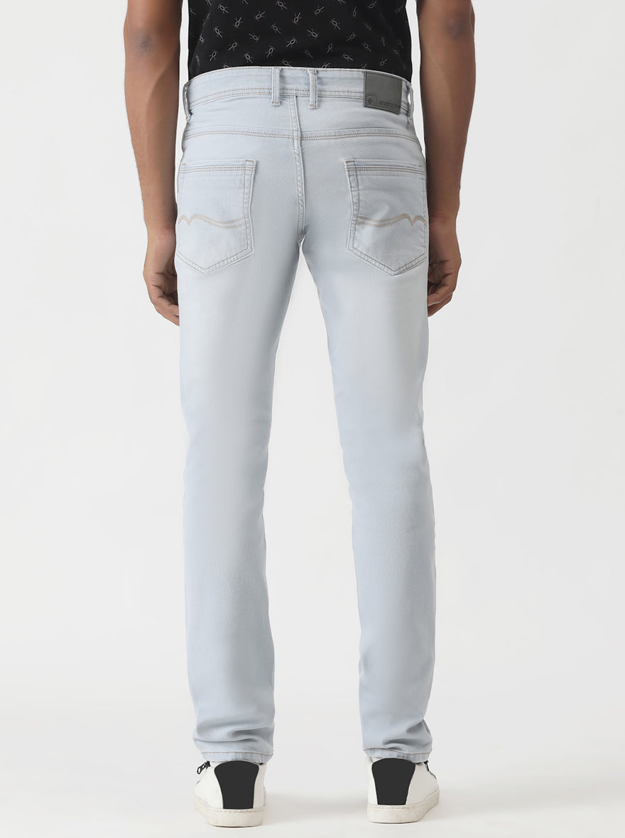 Ice Blue Washed Slim Fit Jeans | Greenfibre