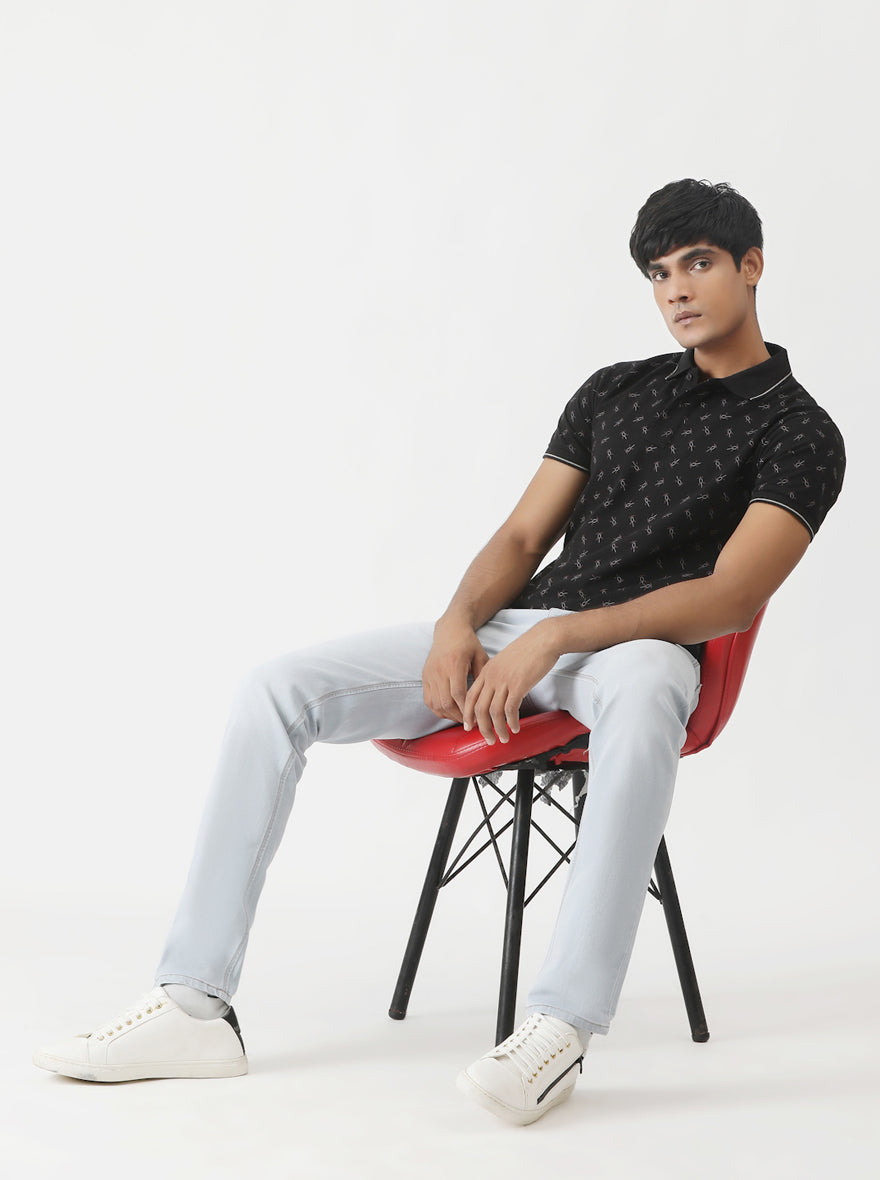 Ice Blue Washed Slim Fit Jeans | Greenfibre