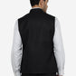 Black Solid Regular Fit Bandhgala Jacket | Greenfibre