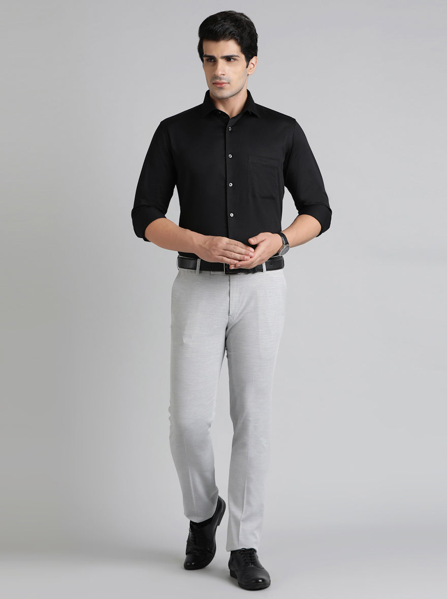 Black Solid Slim Fit Party Wear Shirt | Greenfibre