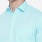 Angel Blue Solid Slim Fit Casual Shirt | Greenfibre