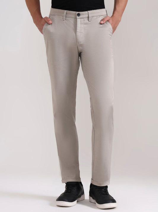 Light Pista Solid Neo Fit Casual Trouser | Greenfibre