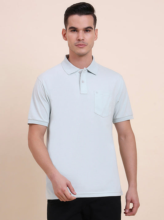 Pista Green Printed Regular Fit Polo T-Shirt | Greenfibre