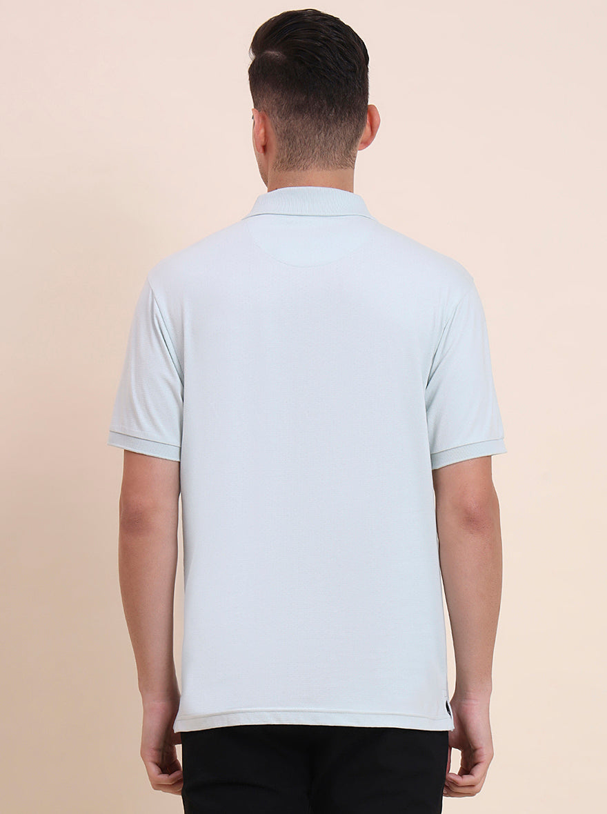 Pista Green Printed Regular Fit Polo T-Shirt | Greenfibre