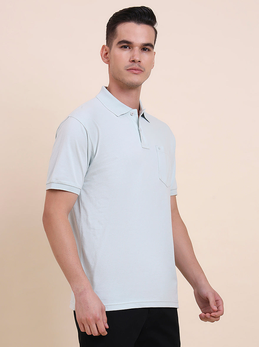 Pista Green Printed Regular Fit Polo T-Shirt | Greenfibre