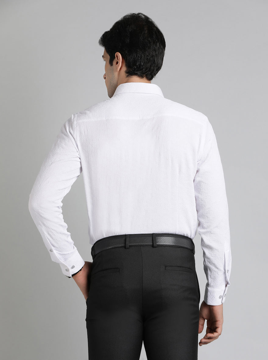White Solid Slim Fit Party Wear Shirt | Greenfibre