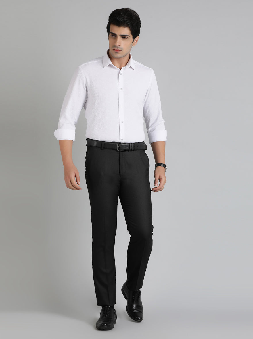 White Solid Slim Fit Party Wear Shirt | Greenfibre