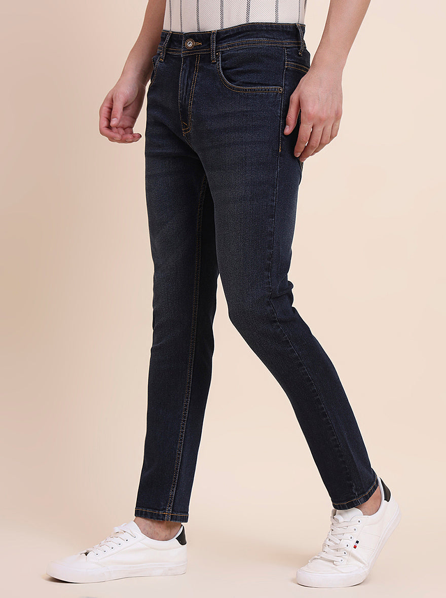 Dark Indigo Blue Washed Urban Fit Jeans | Greenfibre