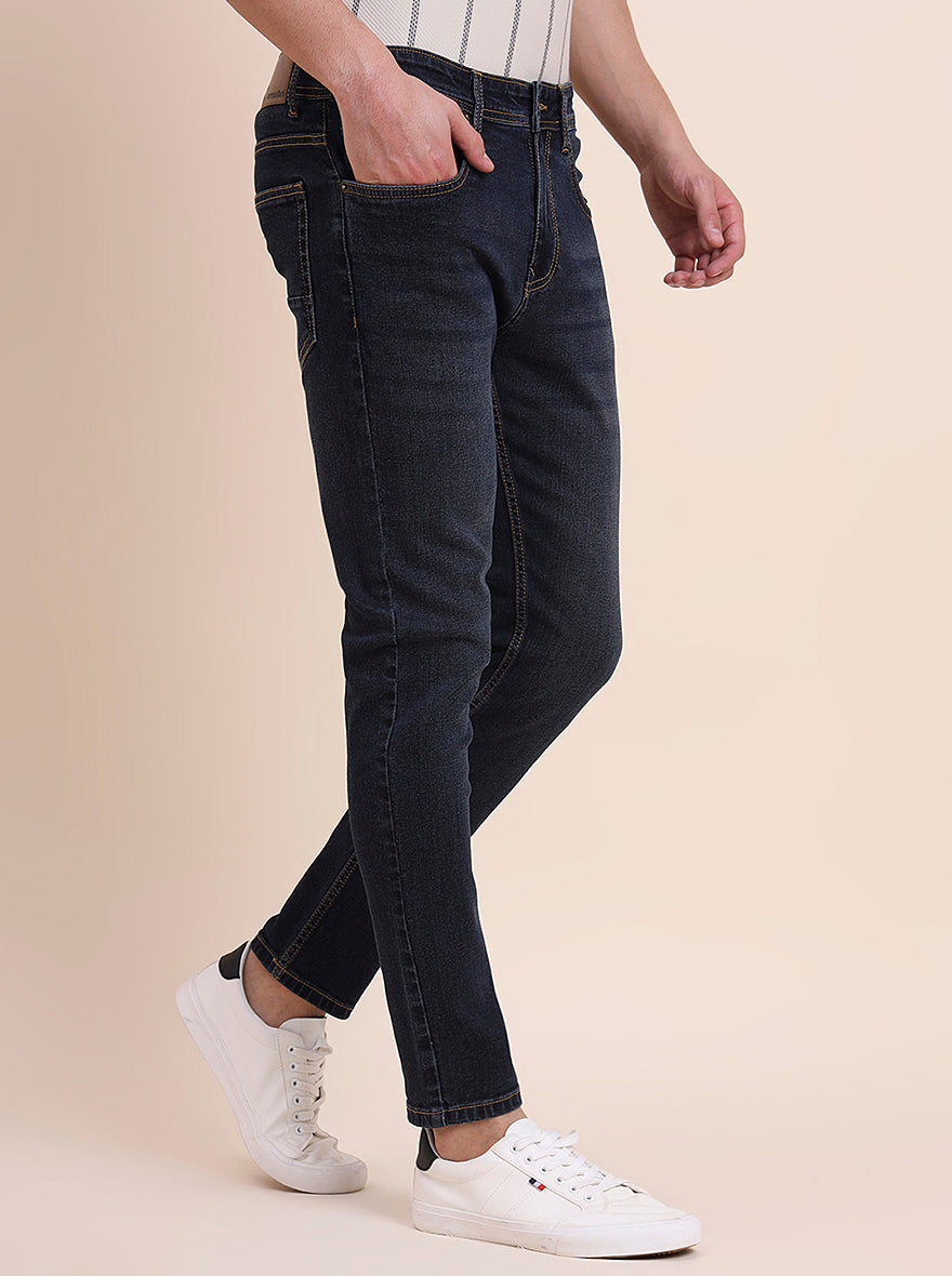 Dark Indigo Blue Washed Urban Fit Jeans | Greenfibre