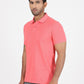 Pink Solid Slim Fit Polo T-Shirt | Greenfibre