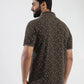 Khaki Printed Slim Fit Polo T-Shirt | Greenfibre