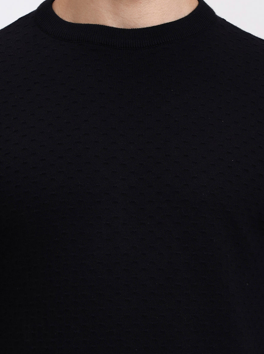 Black Solid Tailored Fit T-Shirt | Greenfibre