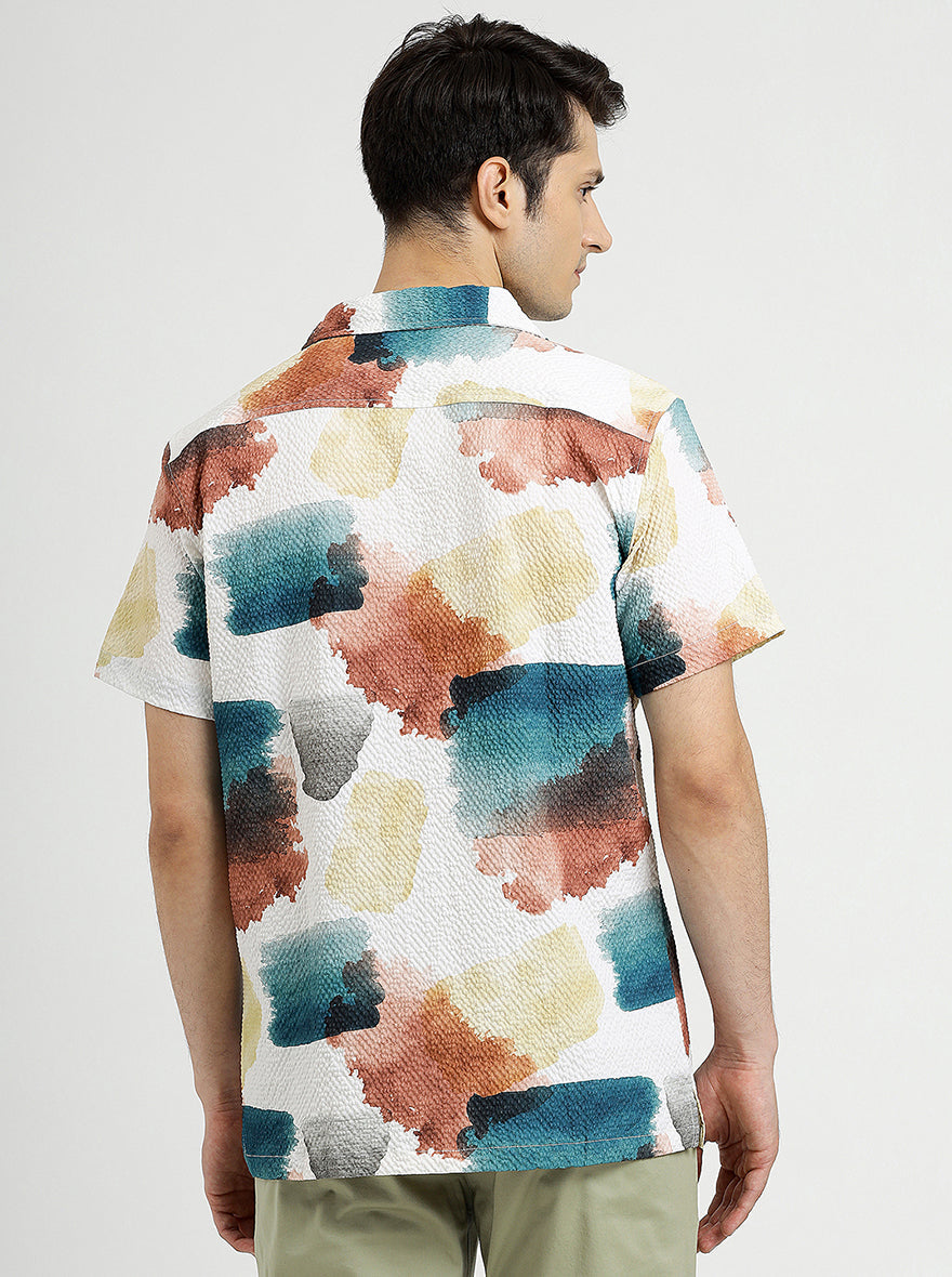 Multi Printed Slim Fit Casual Shirt | Greenfibre