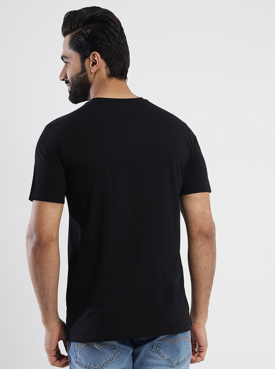 Black Solid Slim Fit T-Shirt | Greenfibre