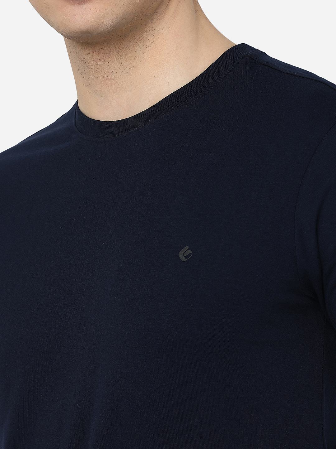 Buy Navy Blue Solid T-Shirt