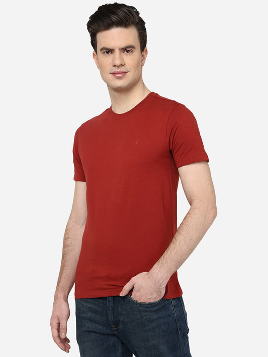 Buy Red Solid Slim Fit T-Shirt