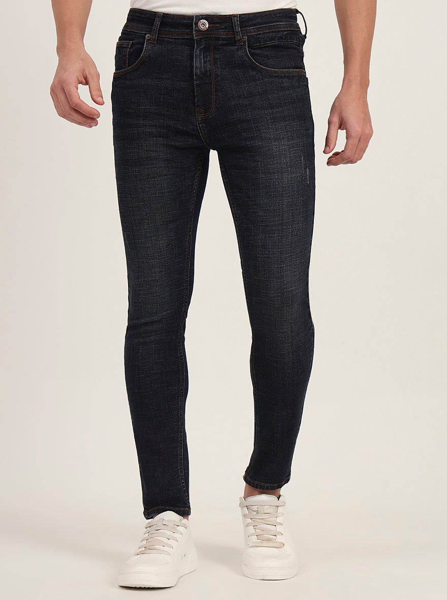 Dark Blue Washed Slim Fit Jeans | Greenfibre