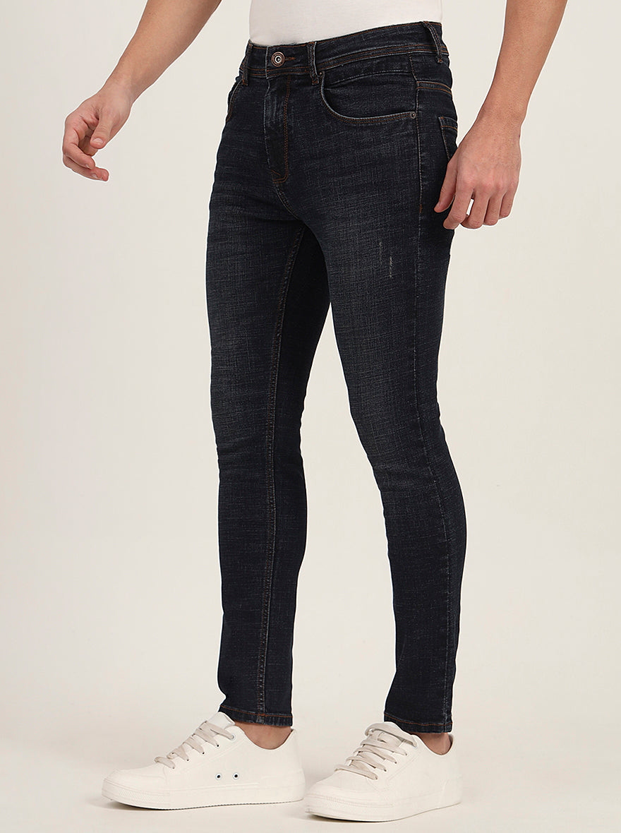 Dark Blue Washed Slim Fit Jeans | Greenfibre