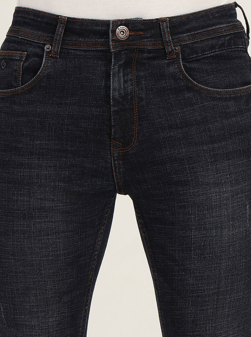 Dark Blue Washed Slim Fit Jeans | Greenfibre