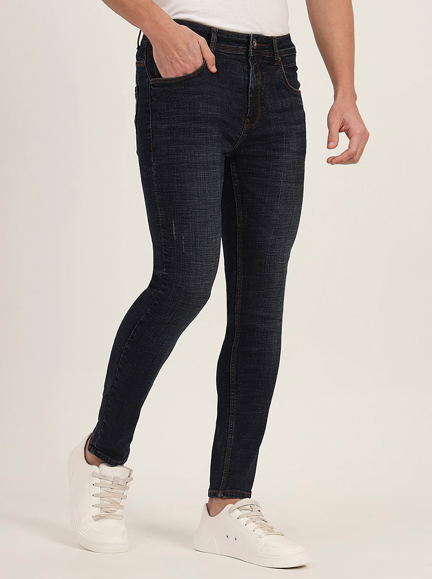 Dark Blue Washed Slim Fit Jeans | Greenfibre