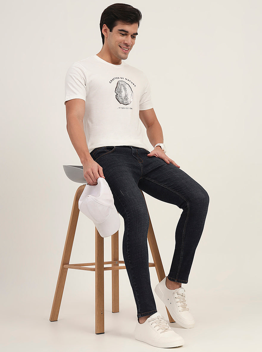 Dark Blue Washed Slim Fit Jeans | Greenfibre