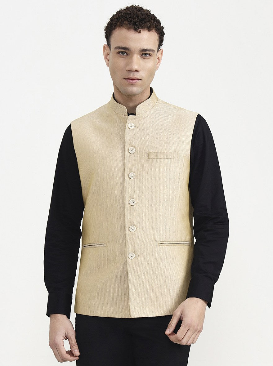 Fawn Solid Waistcoat | Greenfibre