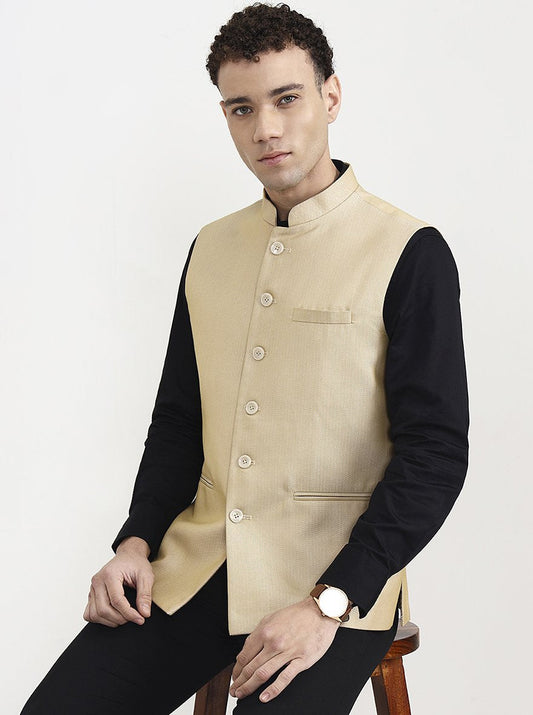 Fawn Solid Waistcoat | Greenfibre