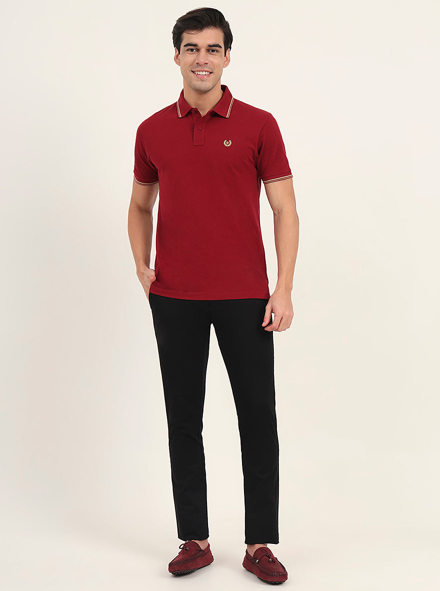 Black Solid Super Slim Fit Casual Trouser | Greenfibre