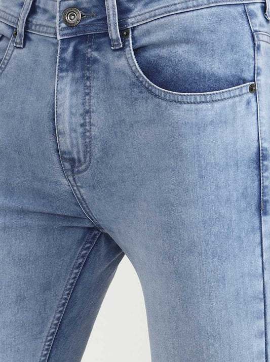 Light Blue Solid Urban Fit Jeans | Greenfibre