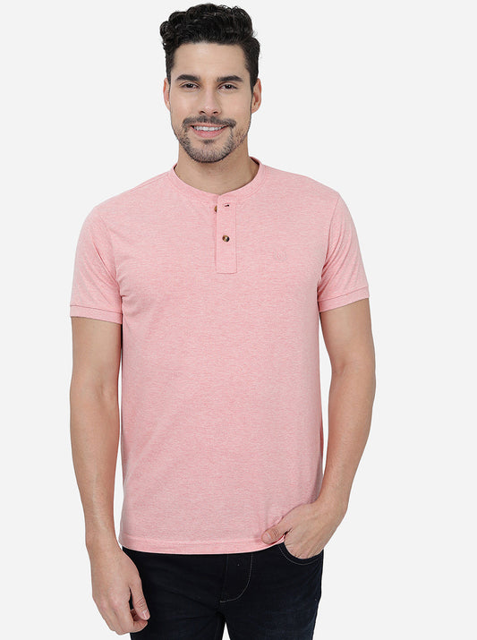 Peach Solid Slim Fit Polo T-Shirt | Greenfibre