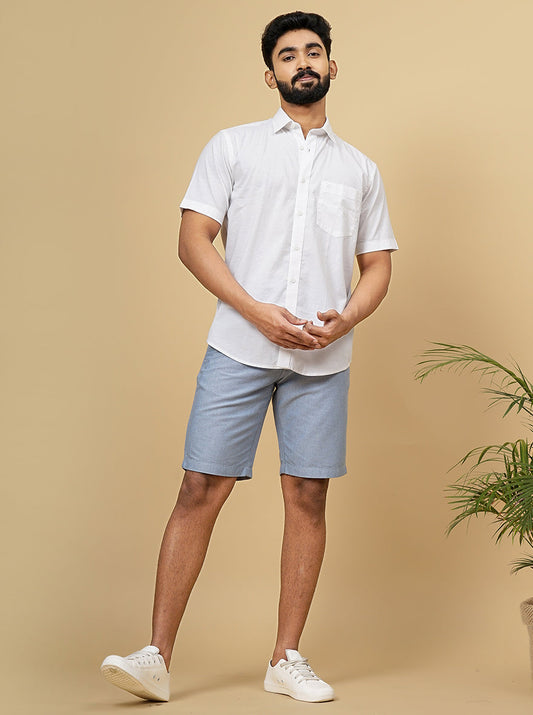 White Solid Smart Fit Semi Casual Shirt | Greenfibre