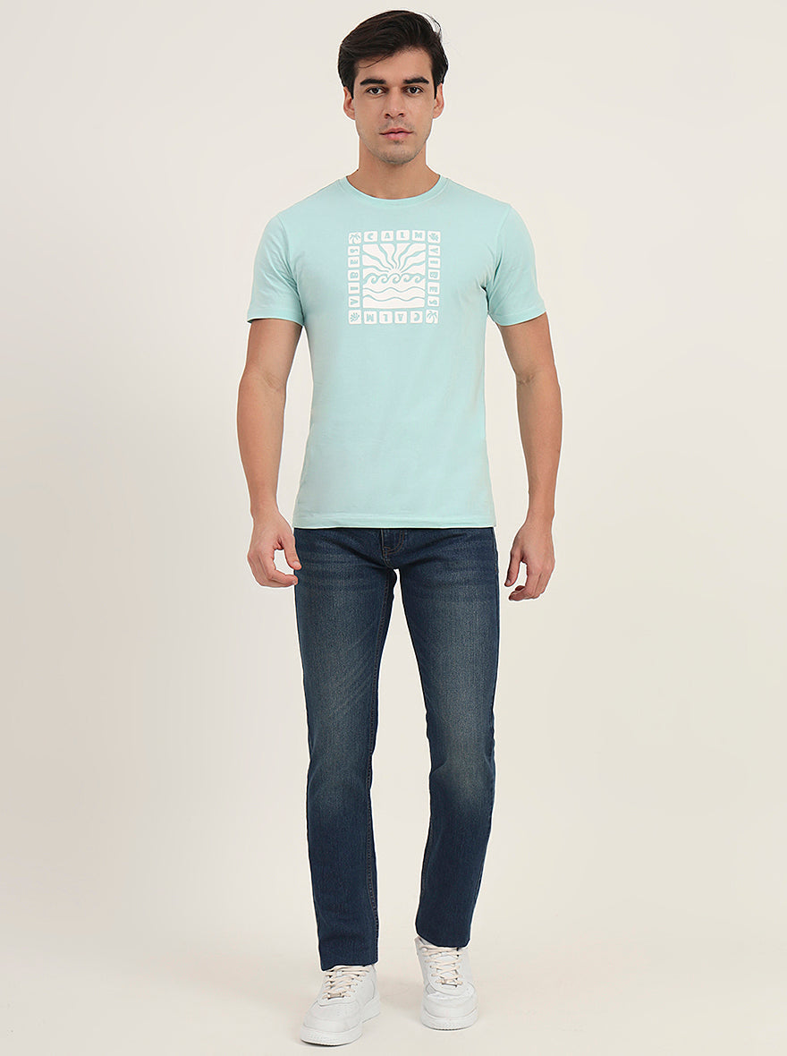 Dark Blue Washed Slim Fit Jeans | Greenfibre