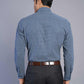 Blue Printed Slim Fit Formal Shirt | Greenfibre