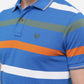 French Blue Striped Slim Fit Polo T-Shirt | Greenfibre